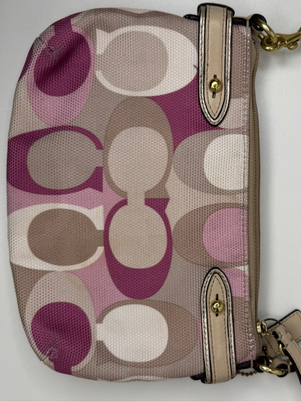 Coach Colette Signature Woven Fabric Op Art Clutch Wristlet Y2K Bag - Picture 10 of 16